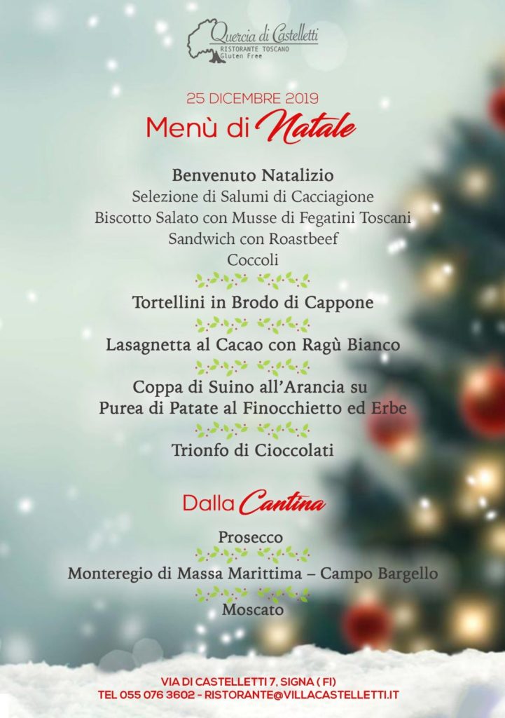 Menu Di Natale In Ristorante.Natale 2019 Ristorante La Quercia Di Castelletti